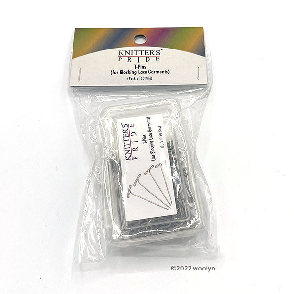 Image of Knitter&#39;s Pride T-Pins. 50 in a pack with a plastic box.