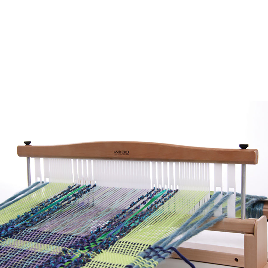 Ashford Rigid Heddle variable dent heddle in use. 