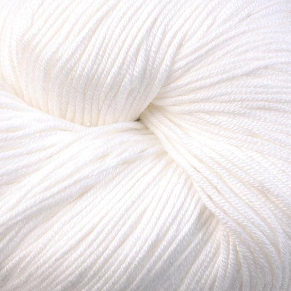 Detail of Berroco Modern Cotton in Bluffs 6600,  a bright white yarn.