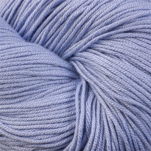 Detail of Berroco Modern Cotton in Little Compton, a bright periwinkle purple