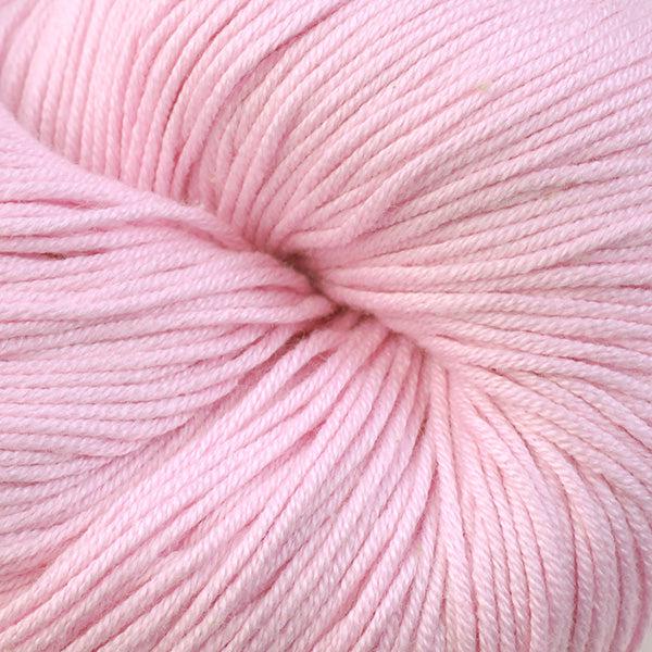 Detail of Berroco Modern Cotton in Spinnaker 6622, a bright, light pink.