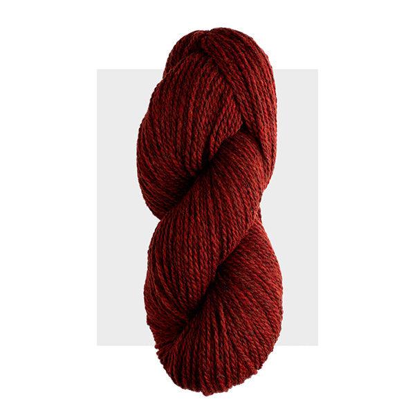 Skein of Harrisville Highland Russet, a warm medium reddish brown.