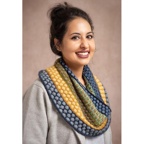 The Bubble Wrap Cowl shown in Trail Mix from the Coloring Box Pattern Booklet.