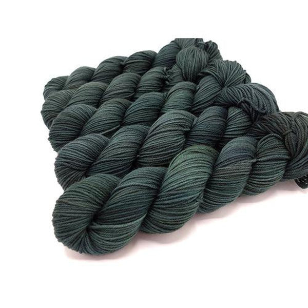 Skeins of Murky Depths Neptune DK Destroyed, a tonal deep, dark teal. 